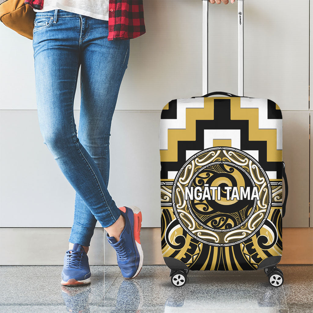 Aotearoa Ngati Tama Luggage Cover Maori Iwi Poutama Puhoro Tattoo LT14 - Polynesian Pride