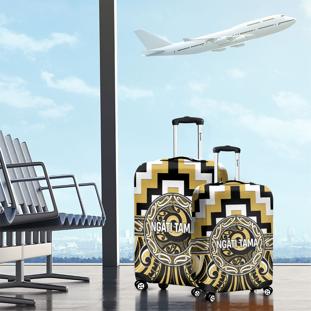 Aotearoa Ngati Tama Luggage Cover Maori Iwi Poutama Puhoro Tattoo LT14 - Polynesian Pride