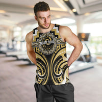 Aotearoa Ngati Tama Personalised Men Tank Top Maori Iwi Poutama Puhoro Tattoo LT14 Yellow - Polynesian Pride