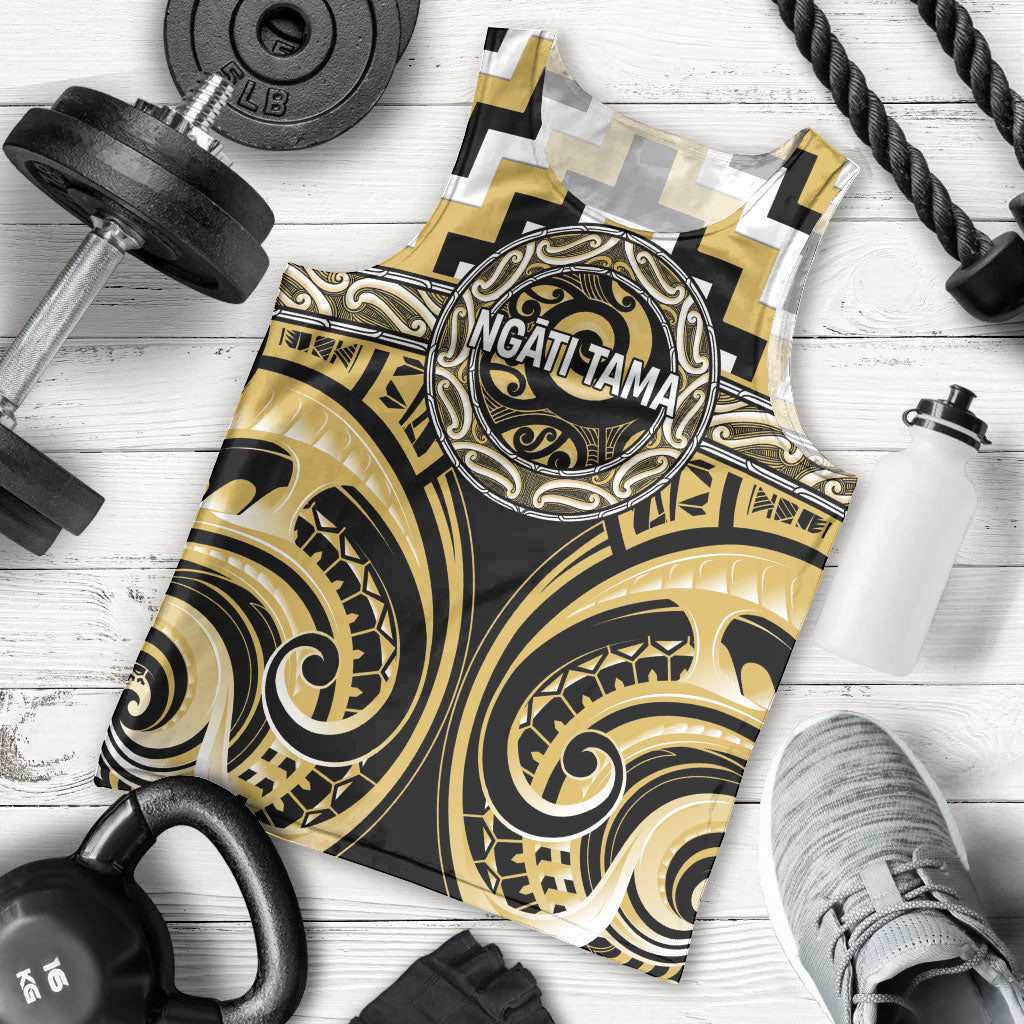 Aotearoa Ngati Tama Personalised Men Tank Top Maori Iwi Poutama Puhoro Tattoo LT14 - Polynesian Pride