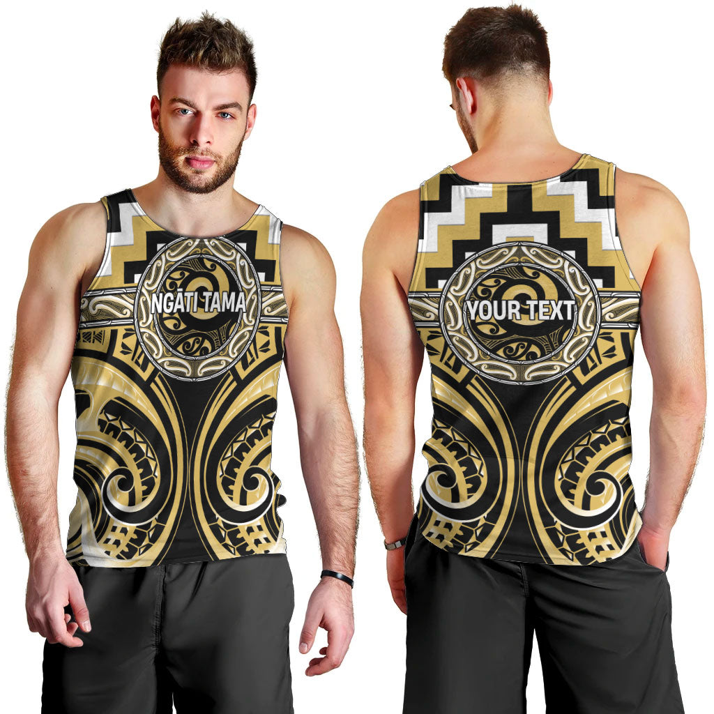 Aotearoa Ngati Tama Personalised Men Tank Top Maori Iwi Poutama Puhoro Tattoo LT14 - Polynesian Pride