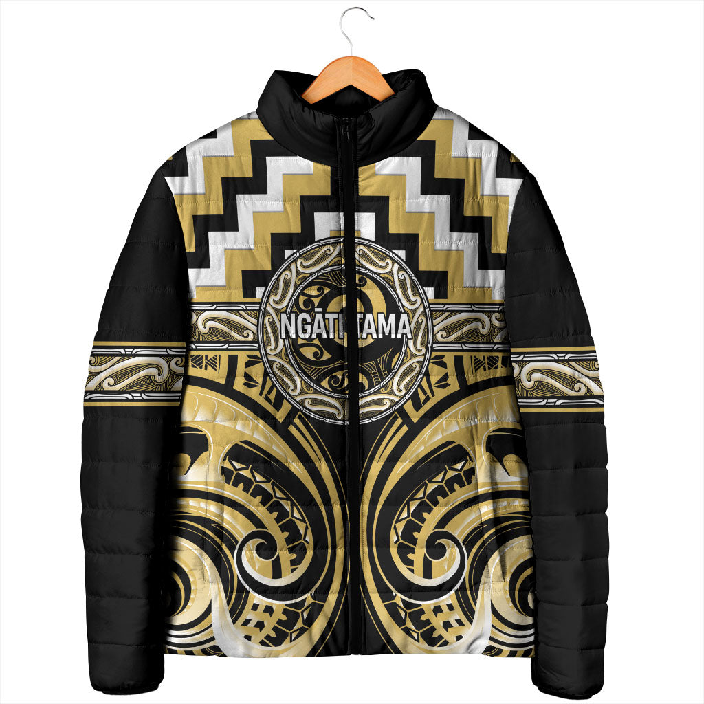Aotearoa Ngati Tama Personalised Padded Jacket Maori Iwi Poutama Puhoro Tattoo LT14 - Polynesian Pride