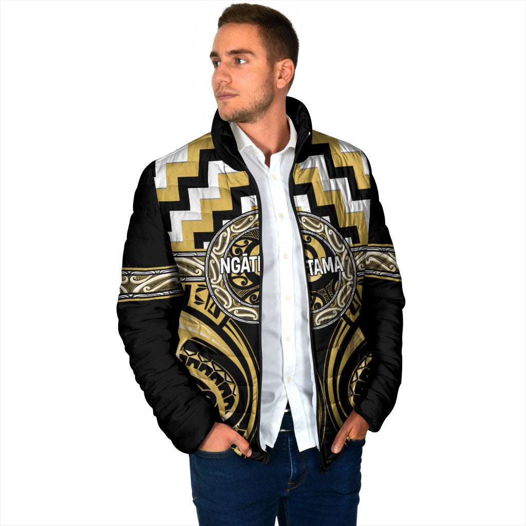 Aotearoa Ngati Tama Personalised Padded Jacket Maori Iwi Poutama Puhoro Tattoo LT14 - Polynesian Pride