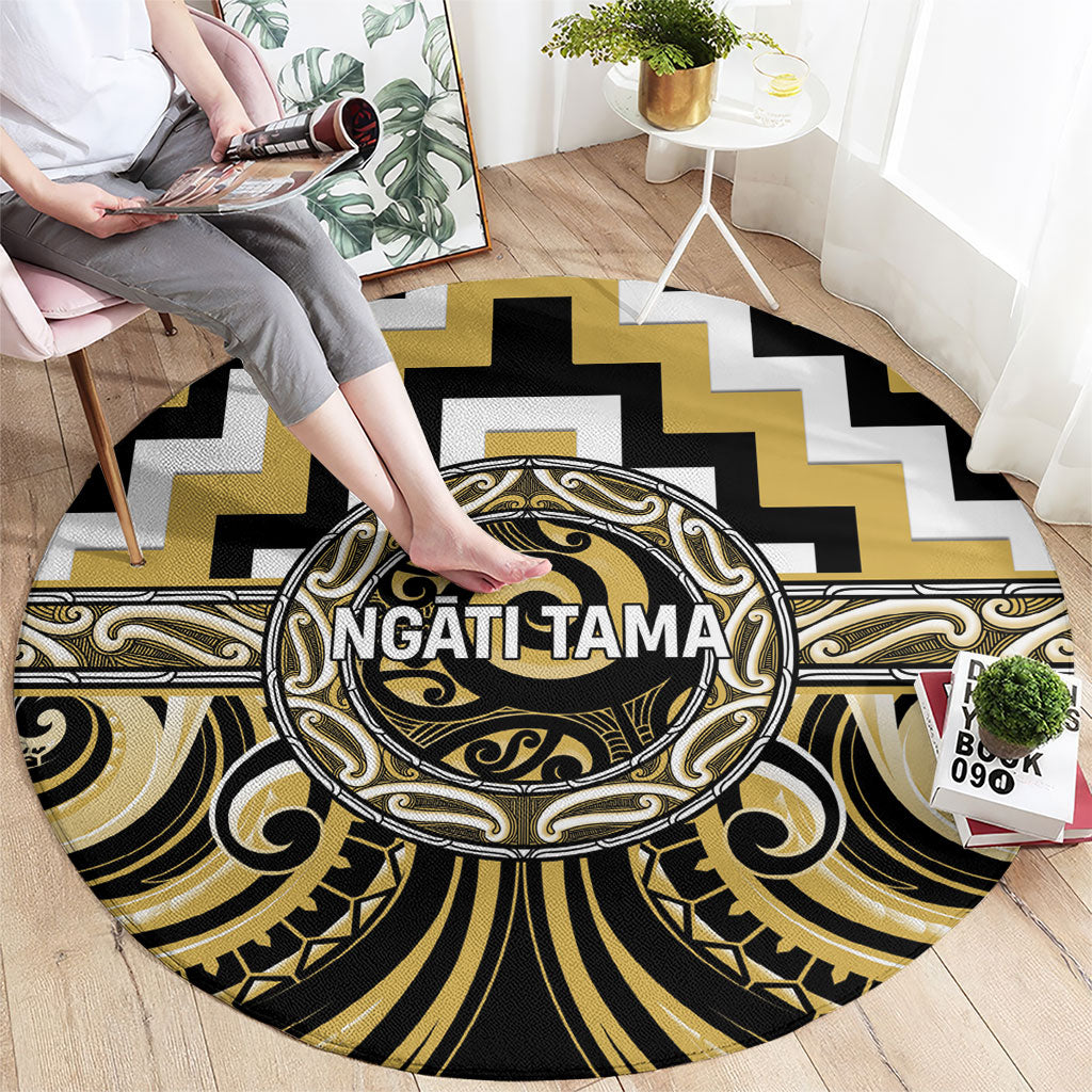 Aotearoa Ngati Tama Round Carpet Maori Iwi Poutama Puhoro Tattoo LT14 - Polynesian Pride