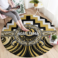 Aotearoa Ngati Tama Round Carpet Maori Iwi Poutama Puhoro Tattoo LT14 - Polynesian Pride