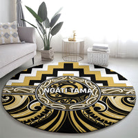 Aotearoa Ngati Tama Round Carpet Maori Iwi Poutama Puhoro Tattoo LT14 - Polynesian Pride