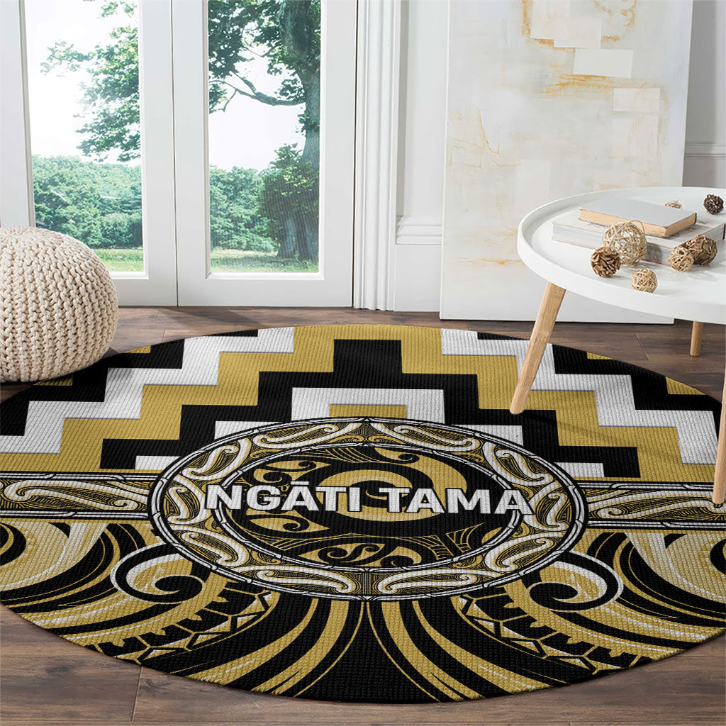 Aotearoa Ngati Tama Round Carpet Maori Iwi Poutama Puhoro Tattoo LT14 - Polynesian Pride