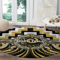 Aotearoa Ngati Tama Round Carpet Maori Iwi Poutama Puhoro Tattoo LT14 - Polynesian Pride