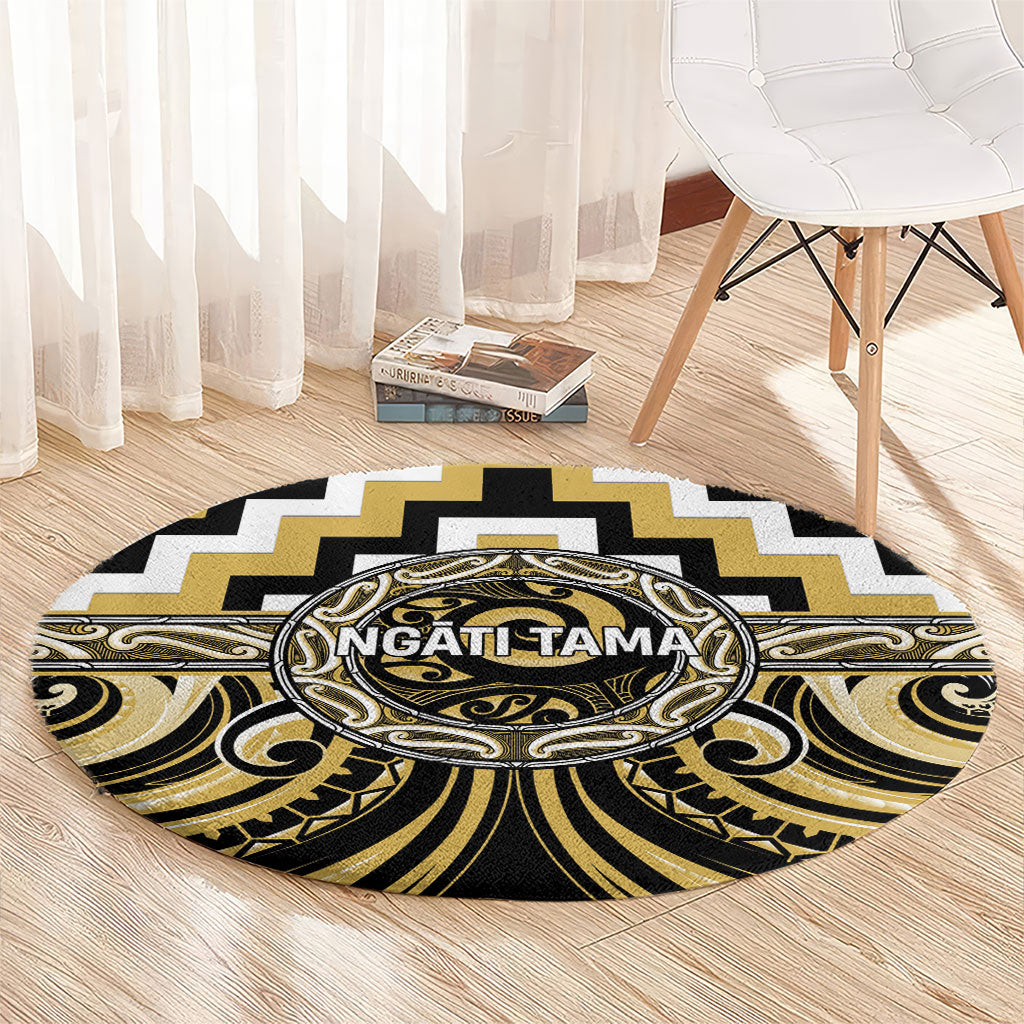Aotearoa Ngati Tama Round Carpet Maori Iwi Poutama Puhoro Tattoo LT14 - Polynesian Pride