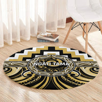 Aotearoa Ngati Tama Round Carpet Maori Iwi Poutama Puhoro Tattoo LT14 - Polynesian Pride