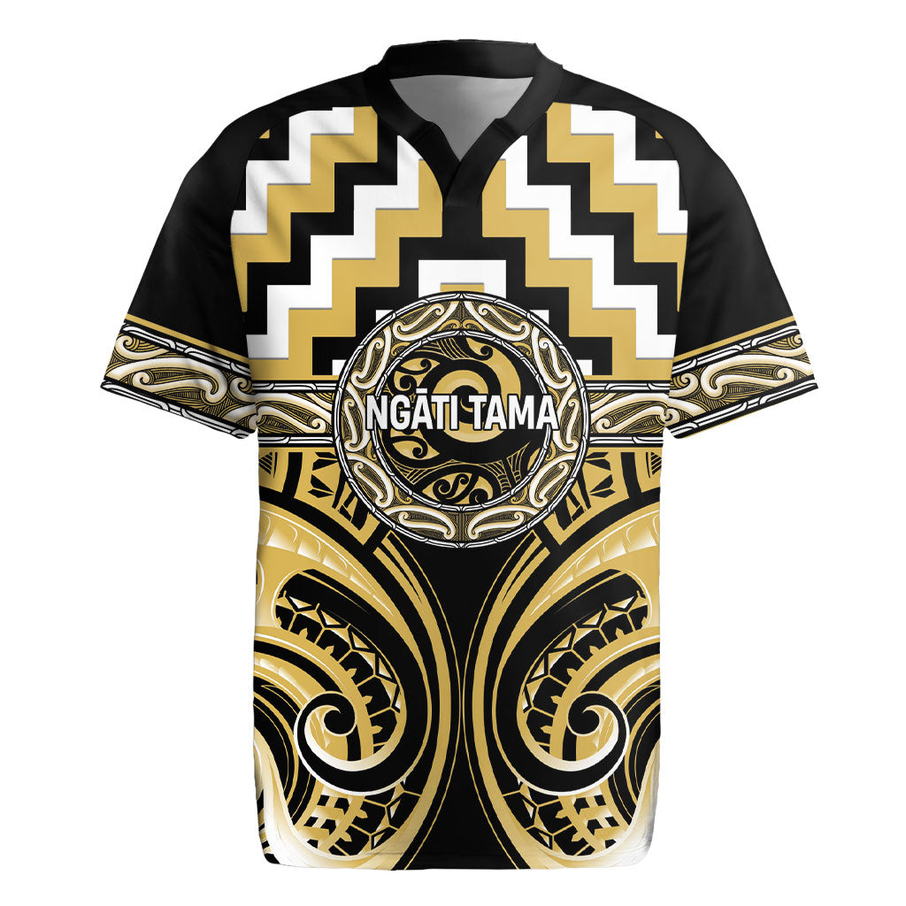 Aotearoa Ngati Tama Personalised Rugby Jersey Maori Iwi Poutama Puhoro Tattoo LT14 Yellow - Polynesian Pride