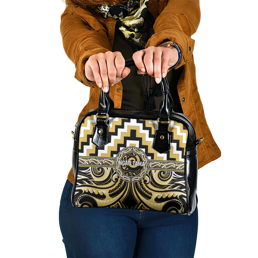 Aotearoa Ngati Tama Shoulder Handbag Maori Iwi Poutama Puhoro Tattoo LT14 One Size Yellow - Polynesian Pride