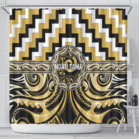 Aotearoa Ngati Tama Shower Curtain Maori Iwi Poutama Puhoro Tattoo LT14 - Polynesian Pride