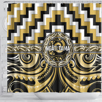Aotearoa Ngati Tama Shower Curtain Maori Iwi Poutama Puhoro Tattoo LT14 - Polynesian Pride