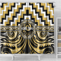 Aotearoa Ngati Tama Shower Curtain Maori Iwi Poutama Puhoro Tattoo LT14 - Polynesian Pride