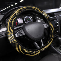 Aotearoa Ngati Tama Steering Wheel Cover Maori Iwi Poutama Puhoro Tattoo LT14 Universal Fit Yellow - Polynesian Pride
