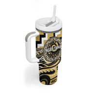 Aotearoa Ngati Tama Personalised Tumbler With Handle Maori Iwi Poutama Puhoro Tattoo LT14 - Polynesian Pride