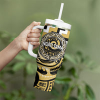 Aotearoa Ngati Tama Personalised Tumbler With Handle Maori Iwi Poutama Puhoro Tattoo LT14 - Polynesian Pride