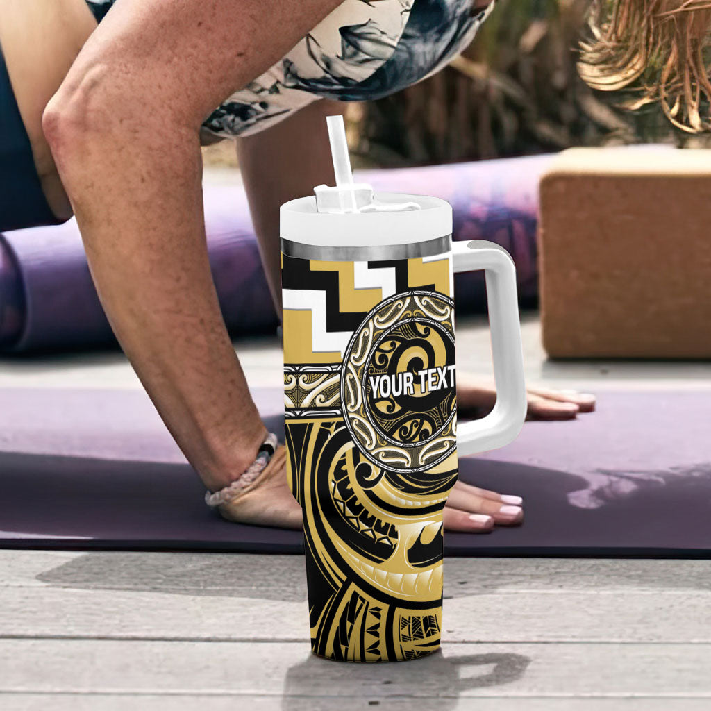 Aotearoa Ngati Tama Personalised Tumbler With Handle Maori Iwi Poutama Puhoro Tattoo LT14 - Polynesian Pride