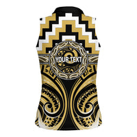 Aotearoa Ngati Tama Personalised Women Sleeveless Polo Shirt Maori Iwi Poutama Puhoro Tattoo LT14 - Polynesian Pride