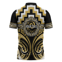 Aotearoa Ngati Tama Personalised Zipper Polo Shirt Maori Iwi Poutama Puhoro Tattoo LT14 - Polynesian Pride
