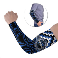 Aotearoa Ngati Ruanui Personalised Arm Sleeves Maori Iwi Poutama Puhoro Tattoo LT14 Set of 2 Blue - Polynesian Pride