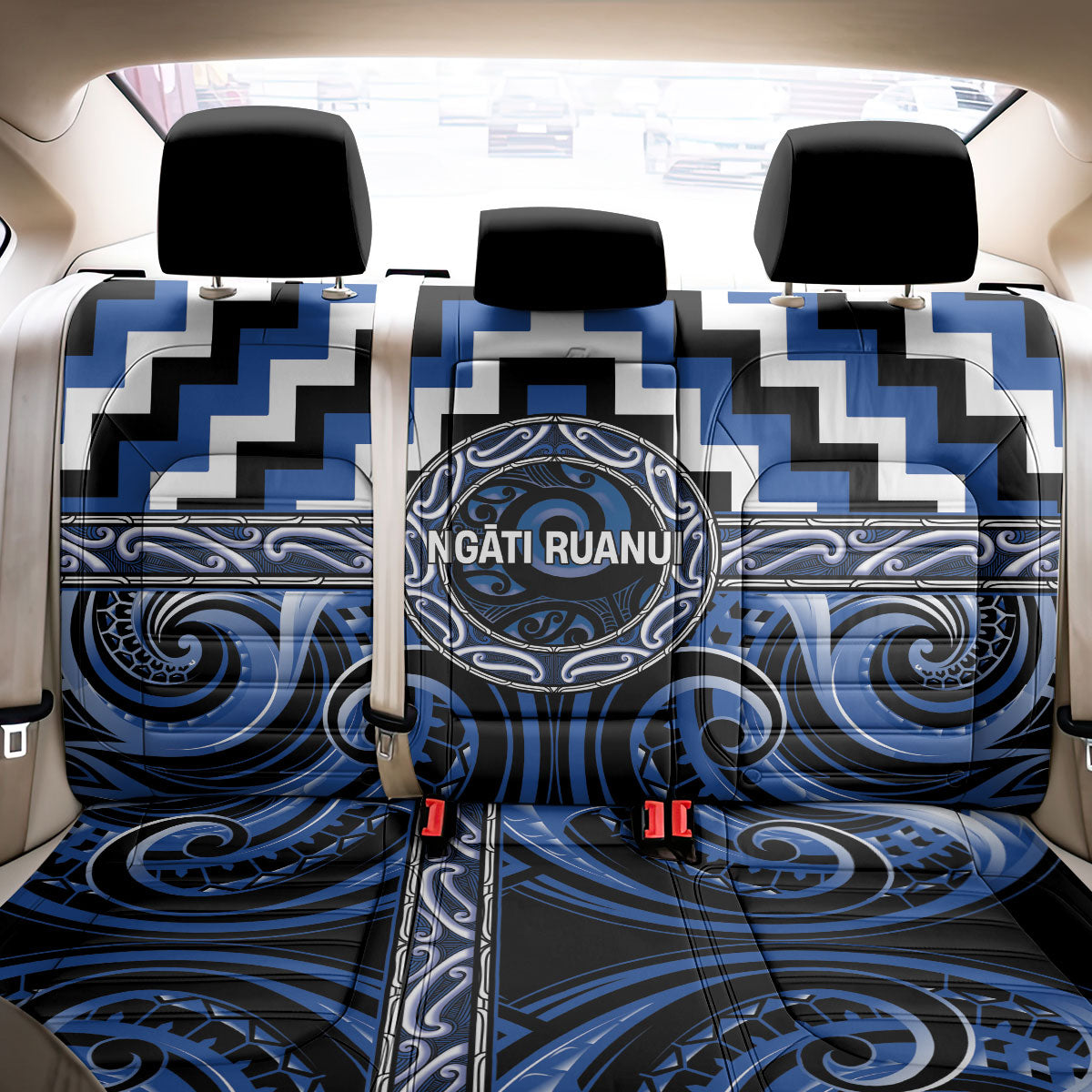 Aotearoa Ngati Ruanui Back Car Seat Cover Maori Iwi Poutama Puhoro Tattoo LT14 - Polynesian Pride