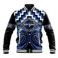 Aotearoa Ngati Ruanui Personalised Baseball Jacket Maori Iwi Poutama Puhoro Tattoo LT14 Unisex Blue - Polynesian Pride