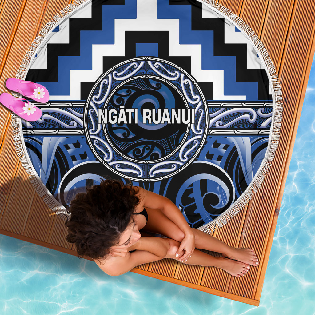 Aotearoa Ngati Ruanui Beach Blanket Maori Iwi Poutama Puhoro Tattoo LT14 - Polynesian Pride