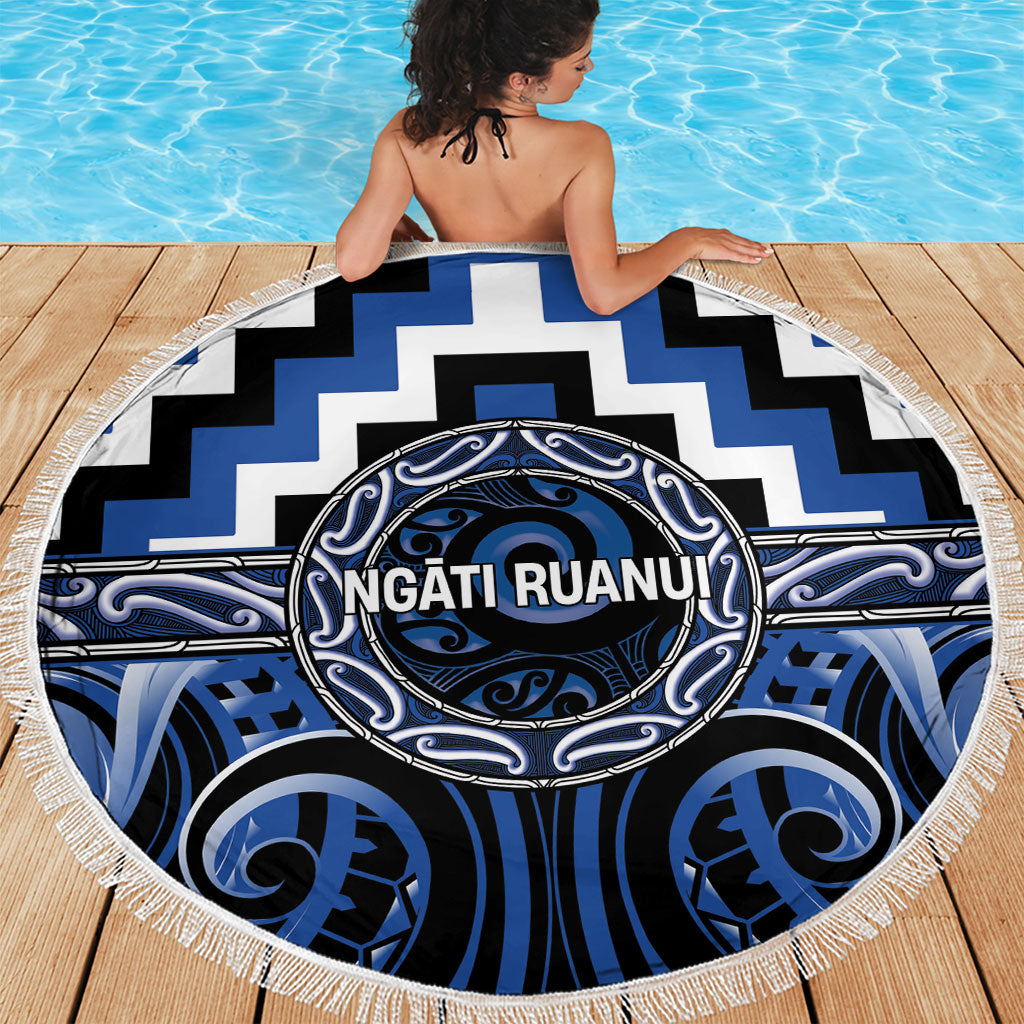 Aotearoa Ngati Ruanui Beach Blanket Maori Iwi Poutama Puhoro Tattoo LT14 - Polynesian Pride