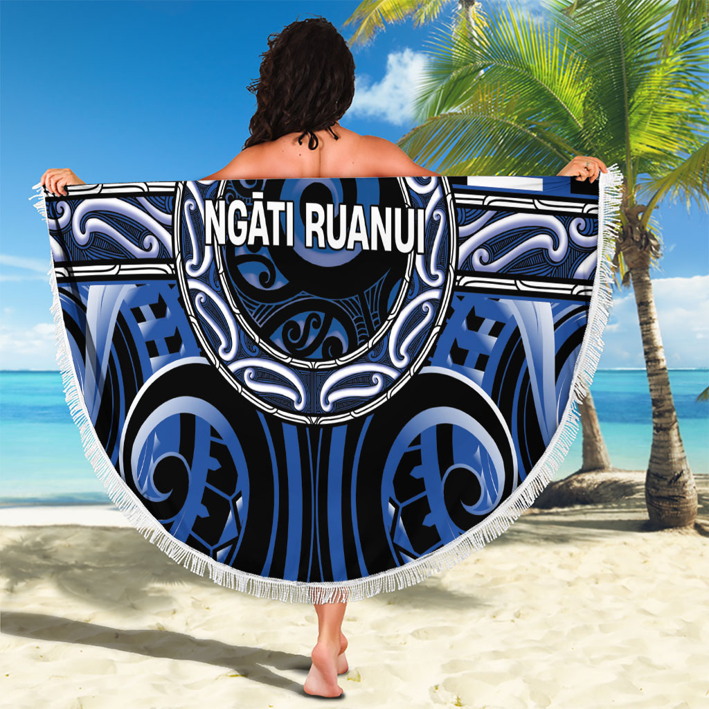 Aotearoa Ngati Ruanui Beach Blanket Maori Iwi Poutama Puhoro Tattoo LT14 - Polynesian Pride