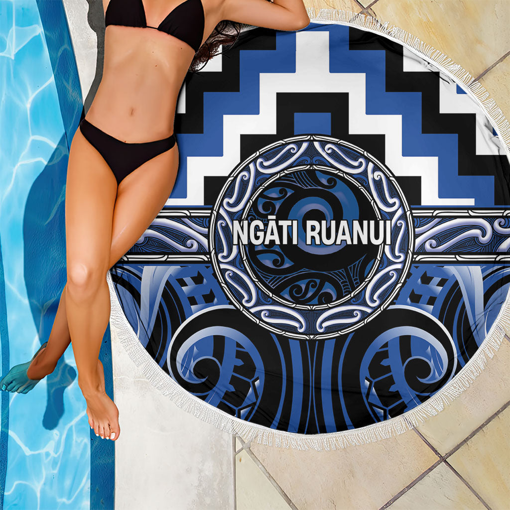 Aotearoa Ngati Ruanui Beach Blanket Maori Iwi Poutama Puhoro Tattoo LT14 - Polynesian Pride