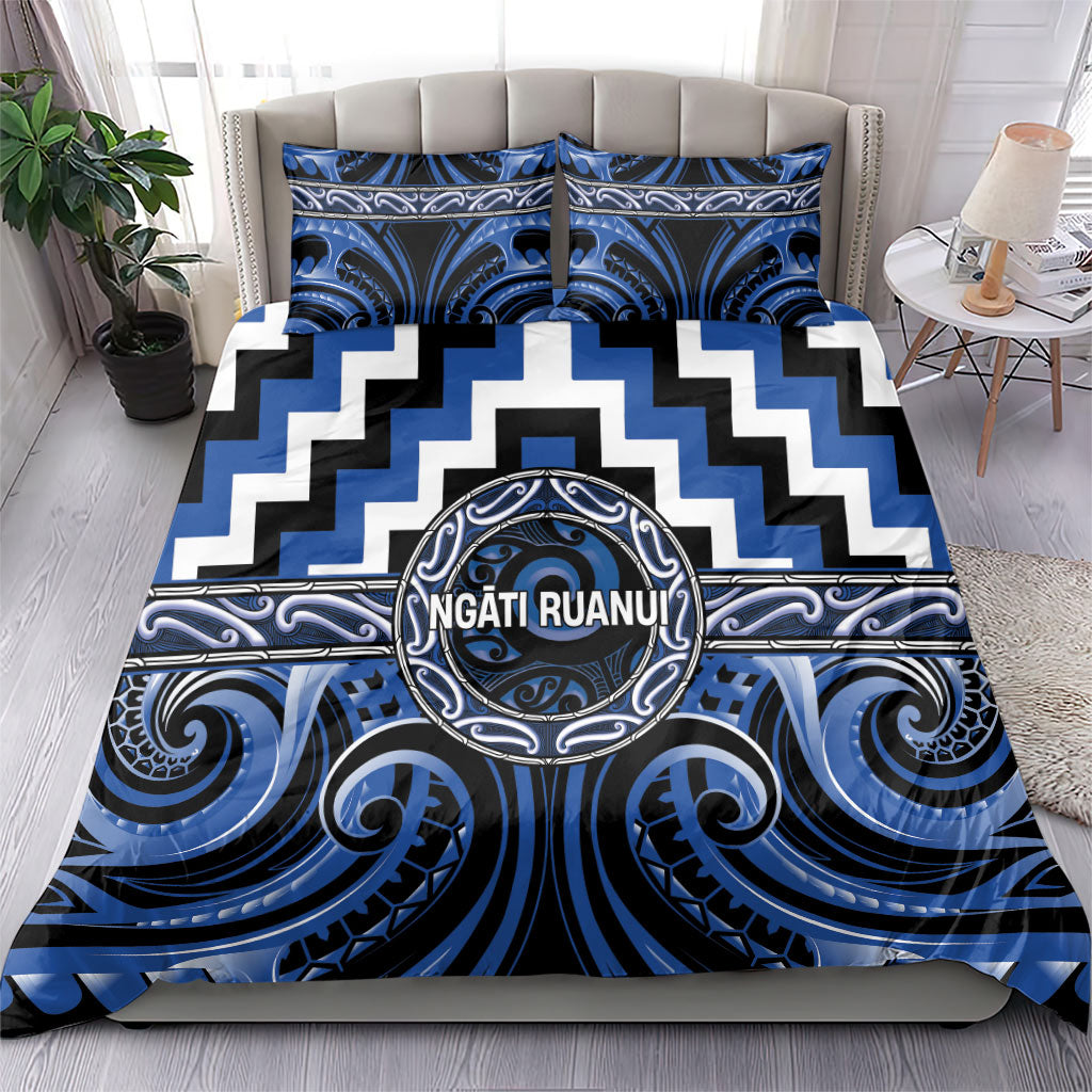 Aotearoa Ngati Ruanui Bedding Set Maori Iwi Poutama Puhoro Tattoo LT14 - Polynesian Pride