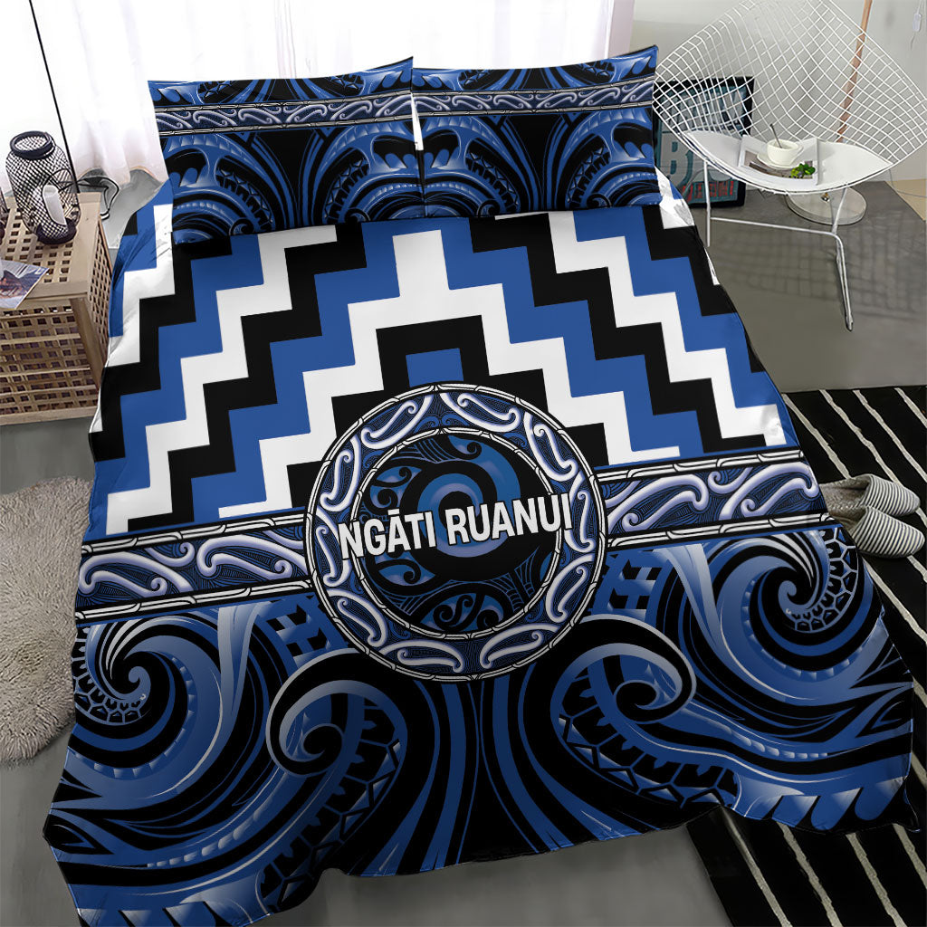 Aotearoa Ngati Ruanui Bedding Set Maori Iwi Poutama Puhoro Tattoo LT14 - Polynesian Pride