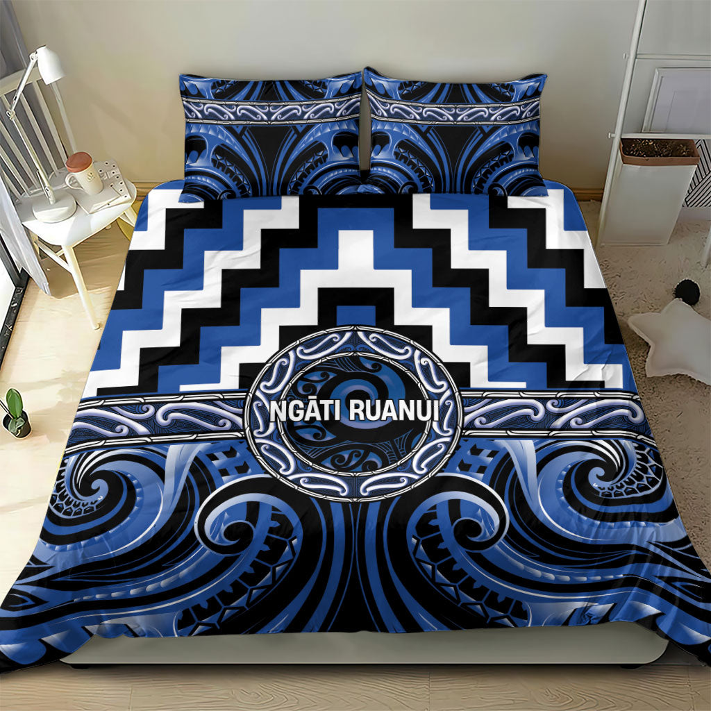 Aotearoa Ngati Ruanui Bedding Set Maori Iwi Poutama Puhoro Tattoo LT14 - Polynesian Pride