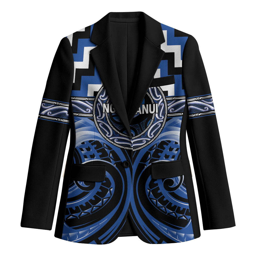 Aotearoa Ngati Ruanui Personalised Blazer Maori Iwi Poutama Puhoro Tattoo LT14 Unisex Blue - Polynesian Pride