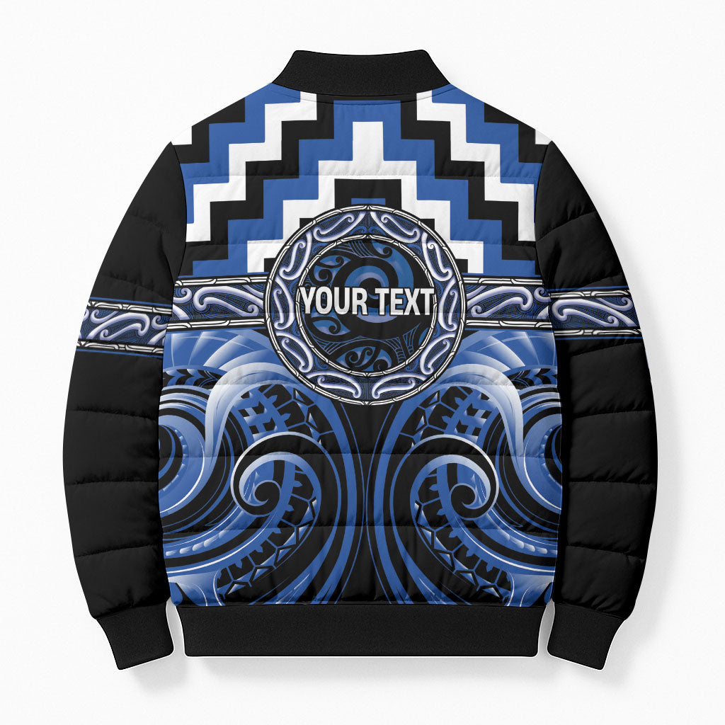 Aotearoa Ngati Ruanui Personalised Bomber Puffer Jacket Maori Iwi Poutama Puhoro Tattoo LT14 - Polynesian Pride