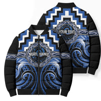 Aotearoa Ngati Ruanui Personalised Bomber Puffer Jacket Maori Iwi Poutama Puhoro Tattoo LT14 - Polynesian Pride