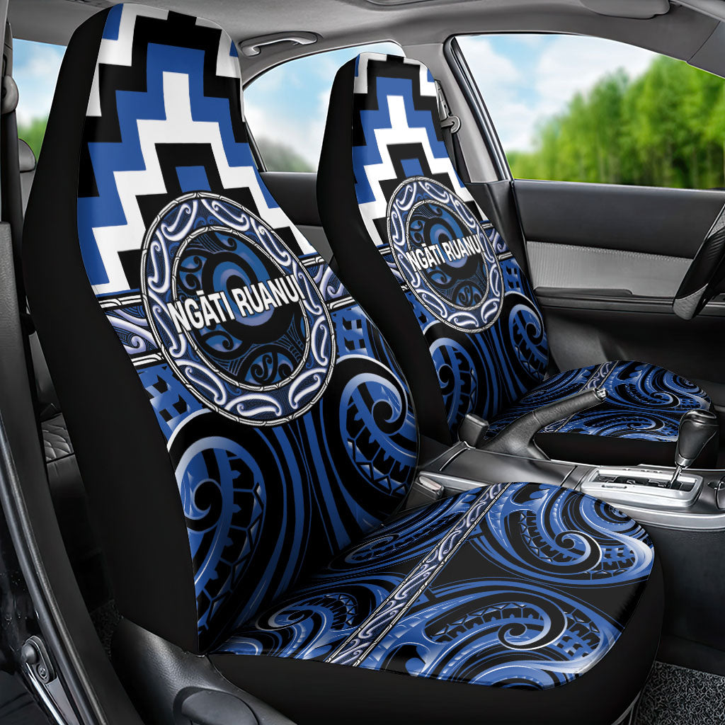 Aotearoa Ngati Ruanui Car Seat Cover Maori Iwi Poutama Puhoro Tattoo LT14 - Polynesian Pride