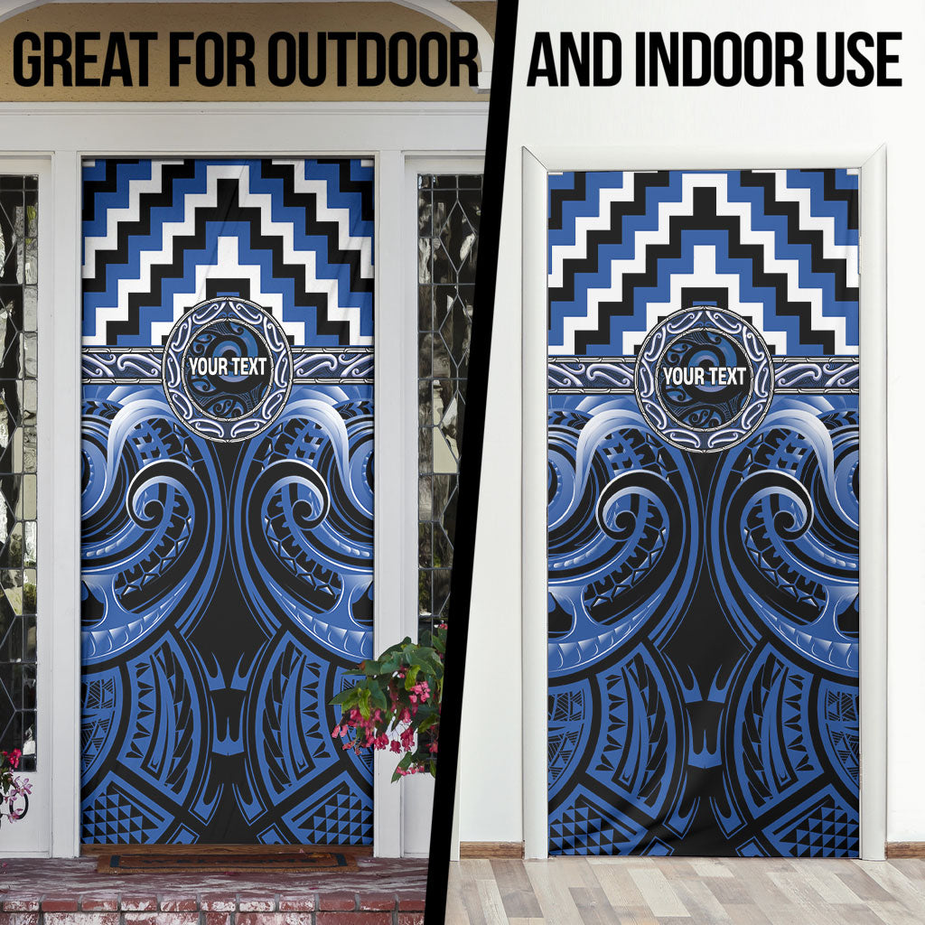 Aotearoa Ngati Ruanui Personalised Door Cover Maori Iwi Poutama Puhoro Tattoo LT14 - Polynesian Pride
