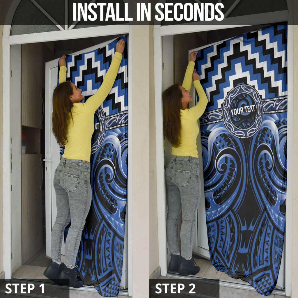 Aotearoa Ngati Ruanui Personalised Door Cover Maori Iwi Poutama Puhoro Tattoo LT14 - Polynesian Pride