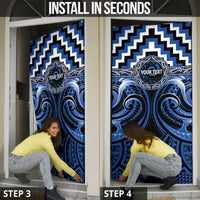 Aotearoa Ngati Ruanui Personalised Door Cover Maori Iwi Poutama Puhoro Tattoo LT14 - Polynesian Pride