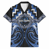 Aotearoa Ngati Ruanui Personalised Hawaiian Shirt Maori Iwi Poutama Puhoro Tattoo LT14 Blue - Polynesian Pride