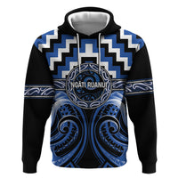 Aotearoa Ngati Ruanui Personalised Hoodie Maori Iwi Poutama Puhoro Tattoo LT14 Pullover Hoodie Blue - Polynesian Pride