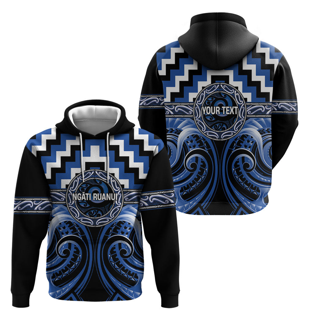 Aotearoa Ngati Ruanui Personalised Hoodie Maori Iwi Poutama Puhoro Tattoo LT14 - Polynesian Pride
