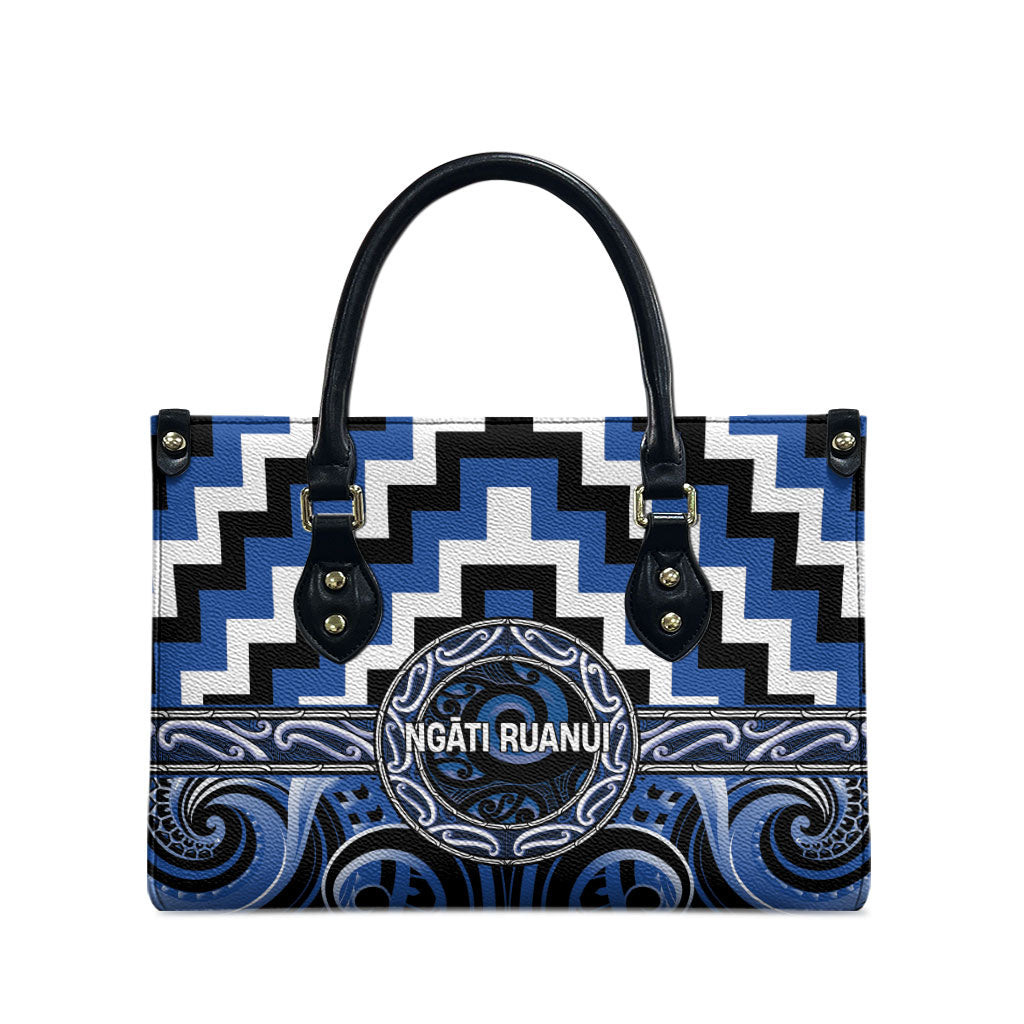 Aotearoa Ngati Ruanui Leather Bag Maori Iwi Poutama Puhoro Tattoo LT14 - Polynesian Pride