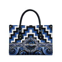 Aotearoa Ngati Ruanui Leather Bag Maori Iwi Poutama Puhoro Tattoo LT14 - Polynesian Pride