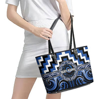 Aotearoa Ngati Ruanui Leather Tote Bag Maori Iwi Poutama Puhoro Tattoo LT14 - Polynesian Pride