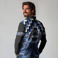 Aotearoa Ngati Ruanui Personalised Long Sleeve Polo Shirt Maori Iwi Poutama Puhoro Tattoo LT14 - Polynesian Pride