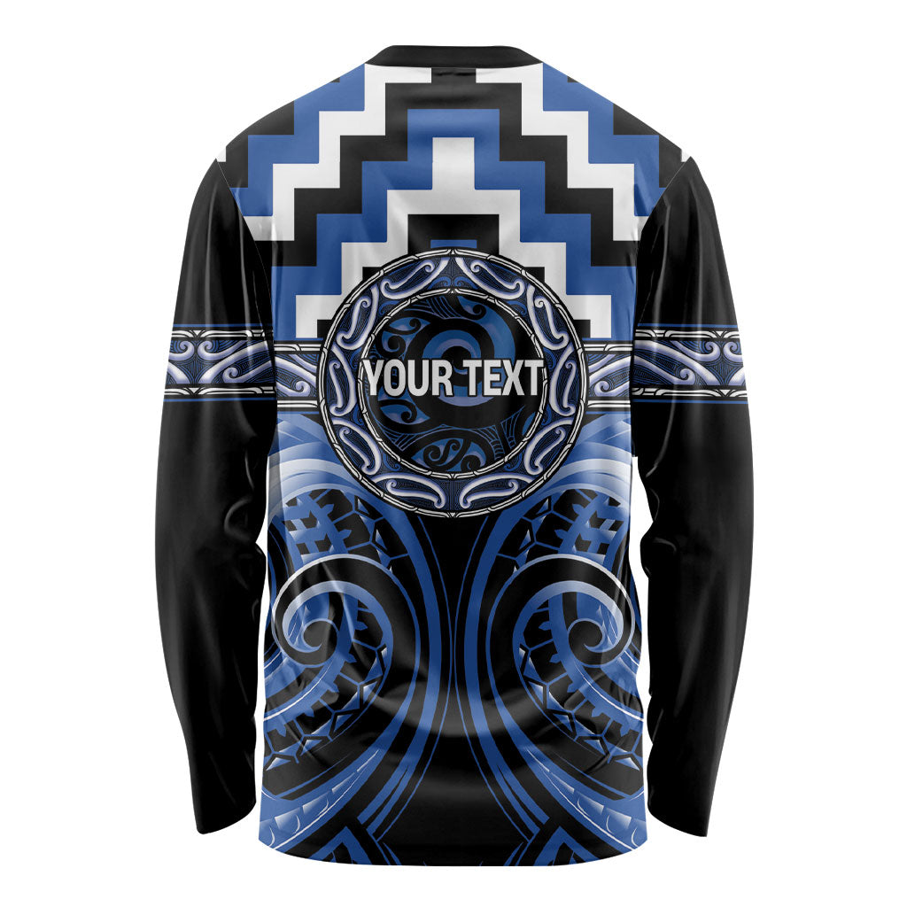Aotearoa Ngati Ruanui Personalised Long Sleeve Shirt Maori Iwi Poutama Puhoro Tattoo LT14 - Polynesian Pride